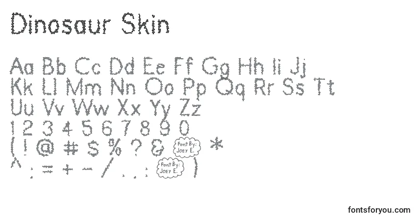 A fonte Dinosaur Skin – alfabeto, números, caracteres especiais