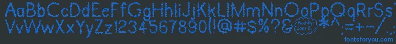 Dinosaur Skin Font – Blue Fonts on Black Background