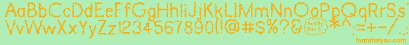 Dinosaur Skin Font – Orange Fonts on Green Background