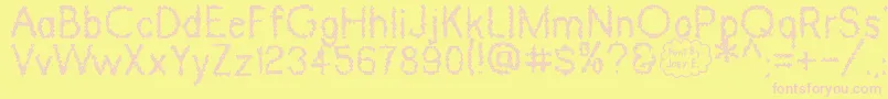 Dinosaur Skin Font – Pink Fonts on Yellow Background