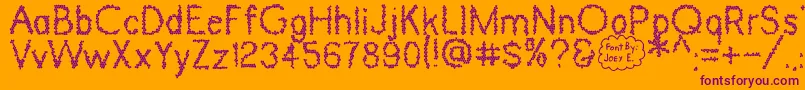 Dinosaur Skin Font – Purple Fonts on Orange Background