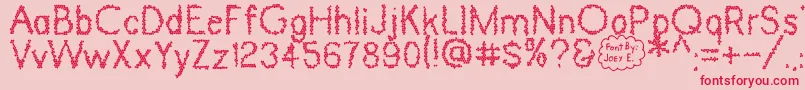 Dinosaur Skin-Schriftart – Rote Schriften auf rosa Hintergrund