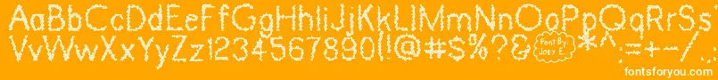 Dinosaur Skin Font – White Fonts on Orange Background