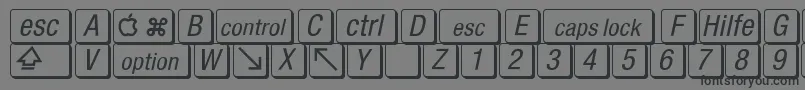 MacKeyCaps Font – Black Fonts on Gray Background