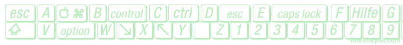 MacKeyCaps-Schriftart – Grüne Schriften