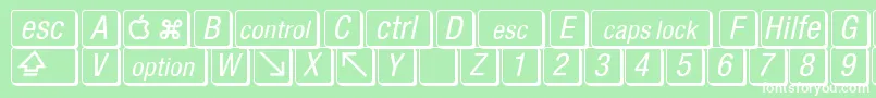 MacKeyCaps Font – White Fonts on Green Background