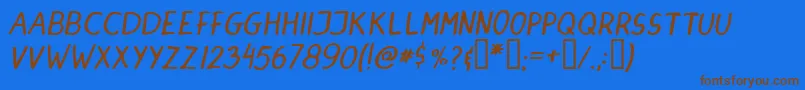 DINSKI   Font – Brown Fonts on Blue Background