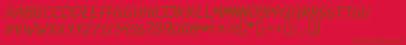 フォントDINSKI   – 赤い背景に茶色の文字