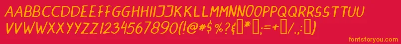 DINSKI   Font – Orange Fonts on Red Background