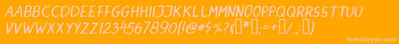 DINSKI   Font – Pink Fonts on Orange Background