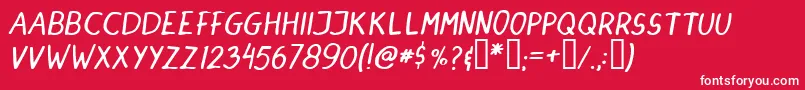 フォントDINSKI   – 赤い背景に白い文字