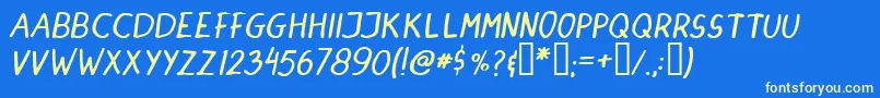 DINSKI   Font – Yellow Fonts on Blue Background