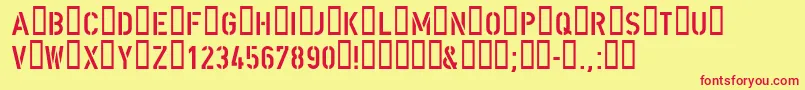 DINSRG   Font – Red Fonts on Yellow Background