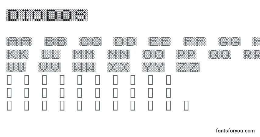 Czcionka Diodos (125113) – alfabet, cyfry, specjalne znaki