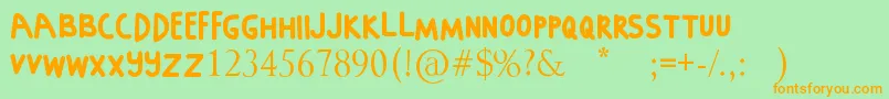 DIOMIRA Font – Orange Fonts on Green Background