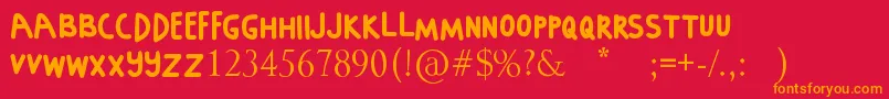 DIOMIRA Font – Orange Fonts on Red Background