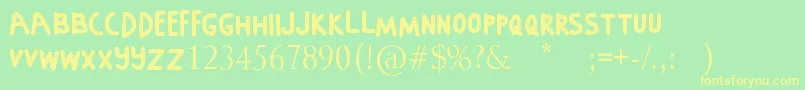 DIOMIRA Font – Yellow Fonts on Green Background