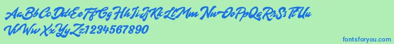 Diora Font – Blue Fonts on Green Background