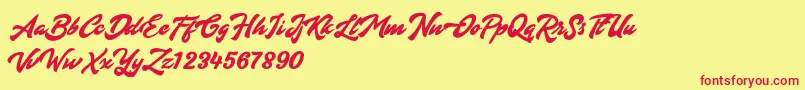 Diora Font – Red Fonts on Yellow Background