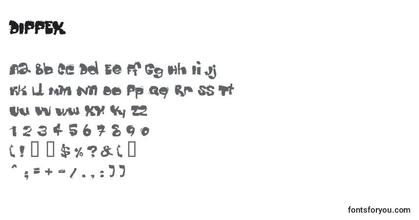 Czcionka DIPPEX   (125117) – alfabet, cyfry, specjalne znaki