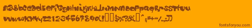 DIPPEX  -Schriftart – Braune Schriften auf orangefarbenem Hintergrund