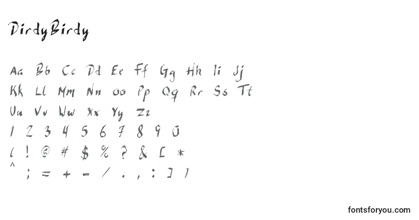 Fuente DirdyBirdy - alfabeto, números, caracteres especiales