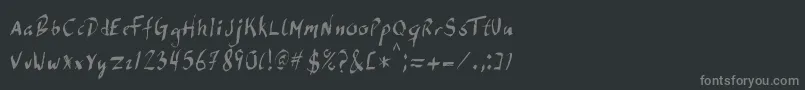 フォントDirdyBirdy – 黒い背景に灰色の文字