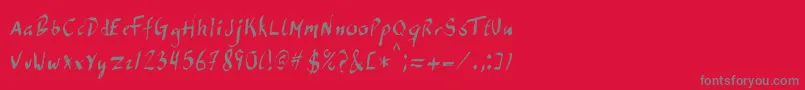 フォントDirdyBirdy – 赤い背景に灰色の文字