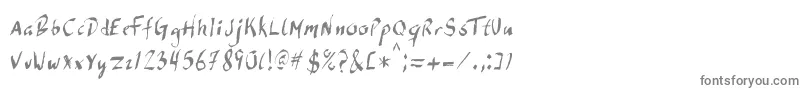 フォントDirdyBirdy – 白い背景に灰色の文字