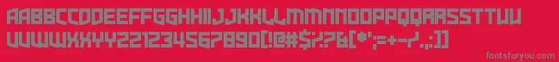 Dire Gramme-Schriftart – Graue Schriften auf rotem Hintergrund
