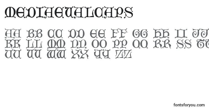 Schriftart MediaevalCaps – Alphabet, Zahlen, spezielle Symbole