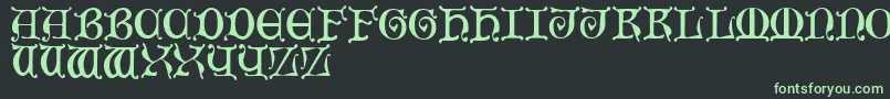 Fonte MediaevalCaps – fontes verdes em um fundo preto