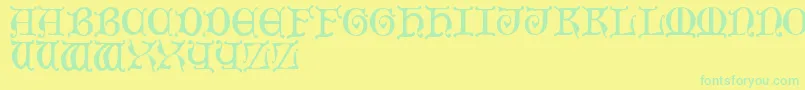 Шрифт MediaevalCaps – зелёные шрифты на жёлтом фоне
