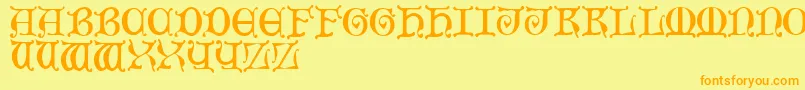 MediaevalCaps Font – Orange Fonts on Yellow Background