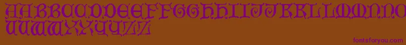 MediaevalCaps Font – Purple Fonts on Brown Background