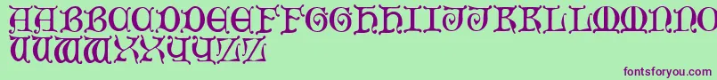 MediaevalCaps Font – Purple Fonts on Green Background