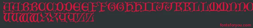 MediaevalCaps Font – Red Fonts on Black Background