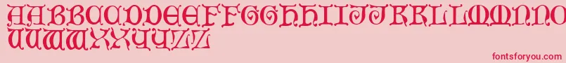MediaevalCaps Font – Red Fonts on Pink Background