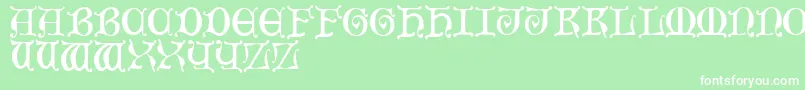 MediaevalCaps Font – White Fonts on Green Background