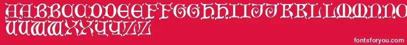 MediaevalCaps Font – White Fonts on Red Background