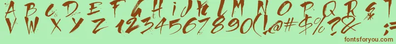 Direct du Gauche Font – Brown Fonts on Green Background