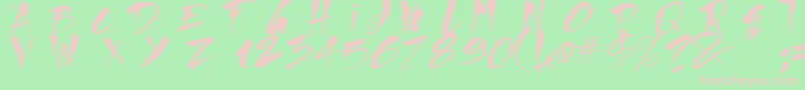 Direct du Gauche Font – Pink Fonts on Green Background