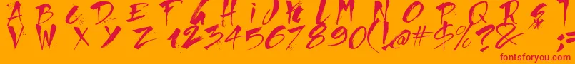 Direct du Gauche Font – Red Fonts on Orange Background