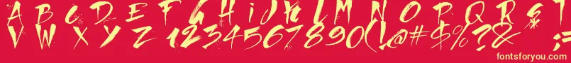 Direct du Gauche Font – Yellow Fonts on Red Background