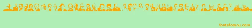 Directors Font – Orange Fonts on Green Background