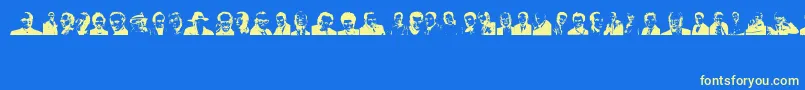 Directors Font – Yellow Fonts on Blue Background