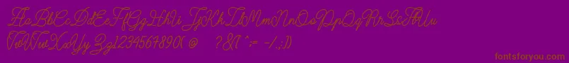 Шрифт Dirgantara – коричневые шрифты на фиолетовом фоне
