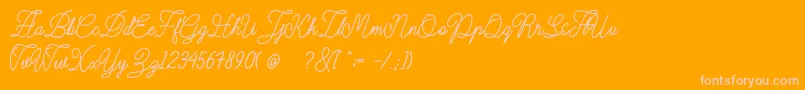 Dirgantara-Schriftart – Rosa Schriften auf orangefarbenem Hintergrund