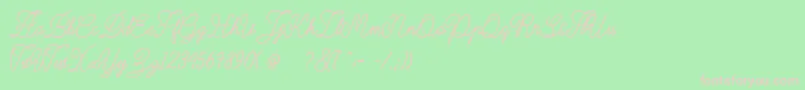 Dirgantara Font – Pink Fonts on Green Background