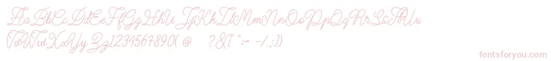 Dirgantara Font – Pink Fonts on White Background
